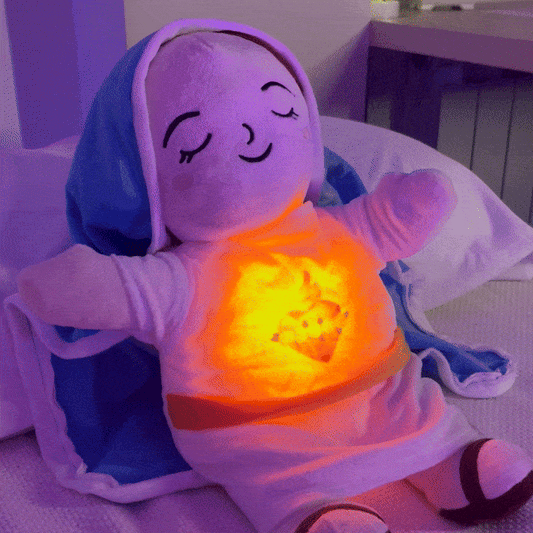 Peluche de Virgen María que Respira